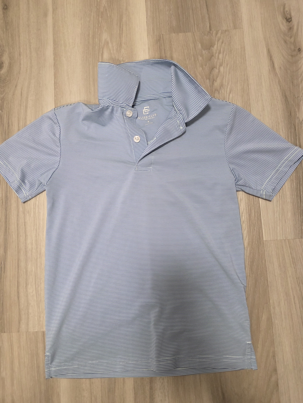 Light Blue Striped Men's Polo Shirt